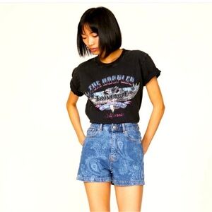 The Kooples Paisley Print Denim Shorts Size 2 or 27/28